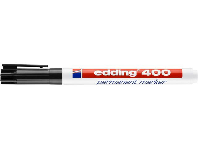 Merkepenn Edding 400 Rund Sort (10 stk)