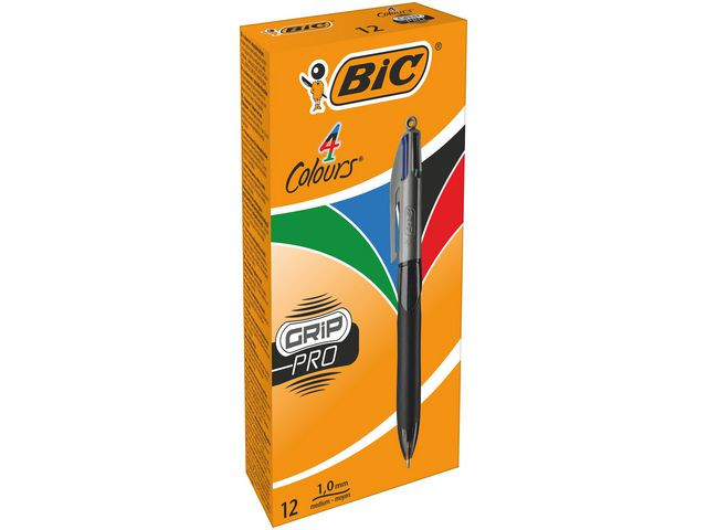 BildeKulepenn Bic 4 Farger M Grip Pro (12 stk)
