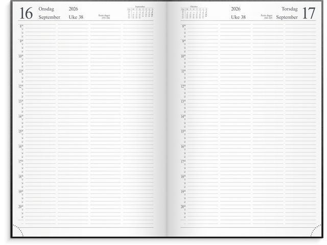 Timeavtalebok Grieg Imitert 2026 Sort