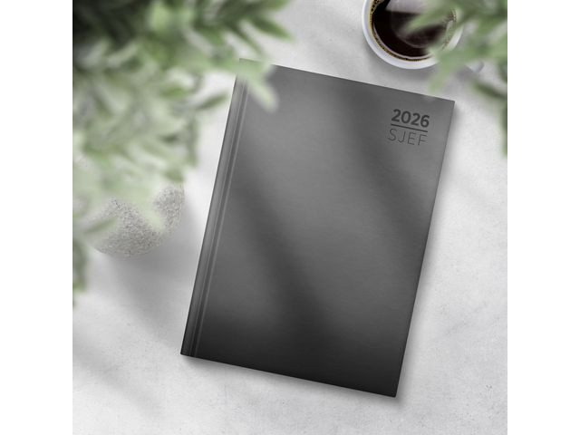 Sjefskalender Grieg A5 Imitert 2026 Grå