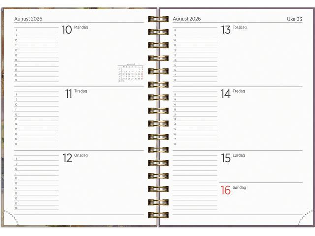 Kalender Grieg Leo A5 Spiral 2026 Fiol