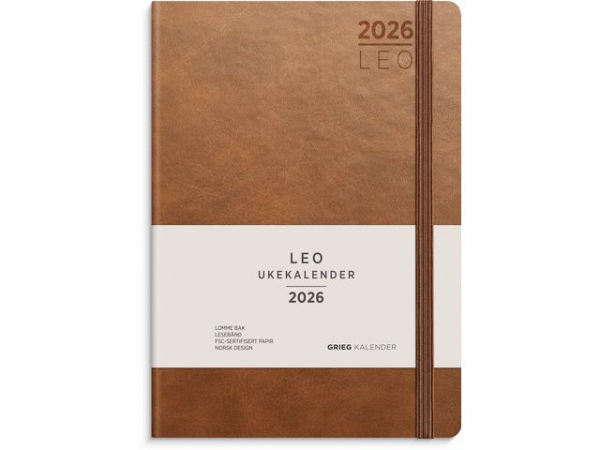 Ukekalender Grieg Leo A5 Lite 26 Cognac