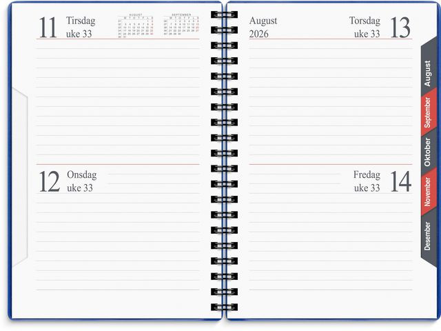 Dagbok Grieg Tempra 2026 Blå