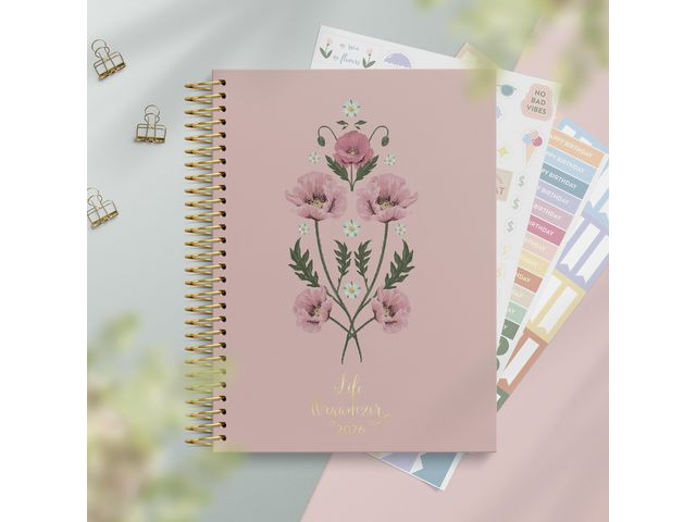 Kalender Life Organizer 2026 C5 Blomster