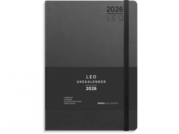 Ukekalender Grieg Leo A5 Lite 2026 Sort