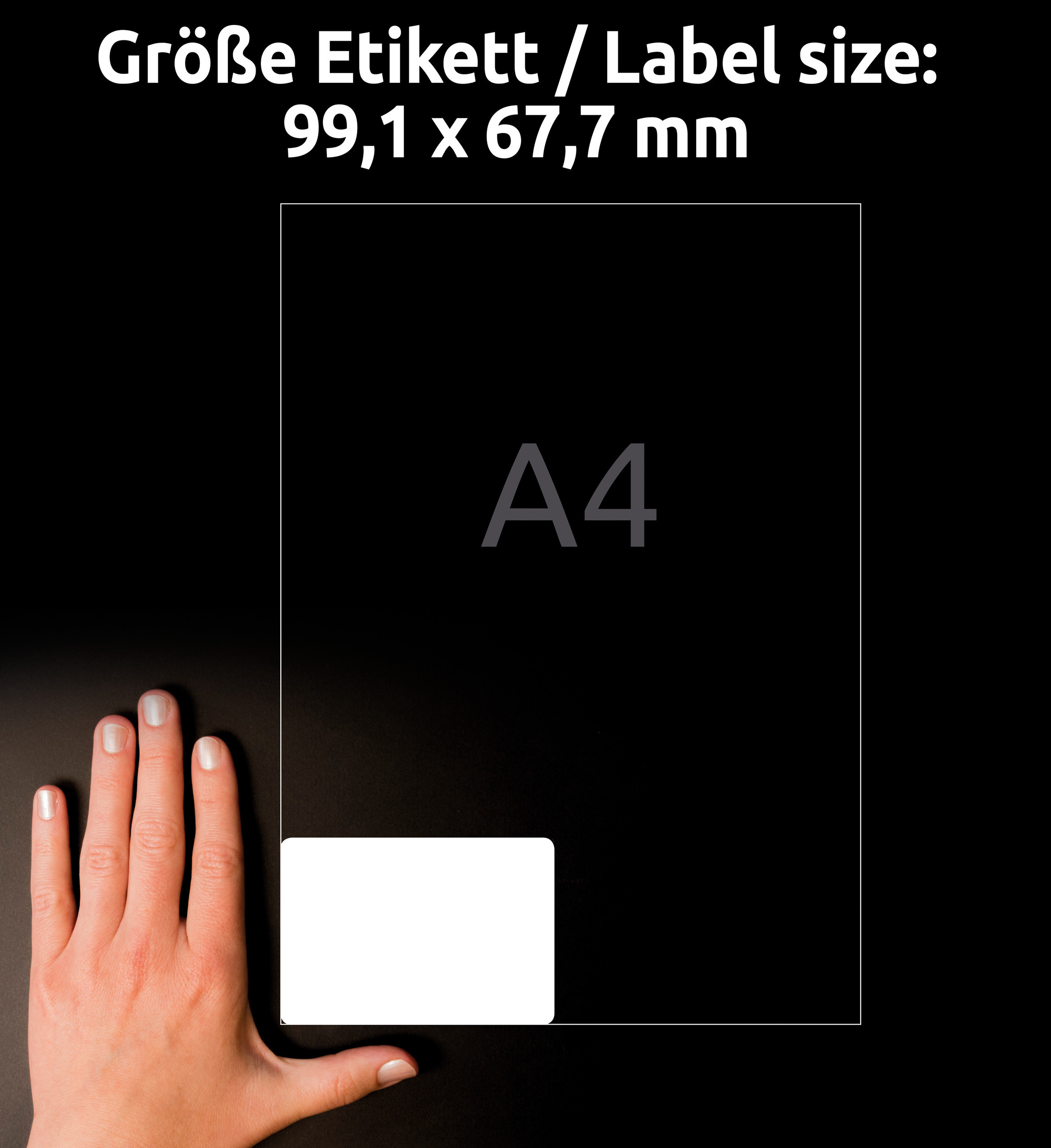 Etikett Avery Sterk Avtag 99,1X67,7 (160 stk)