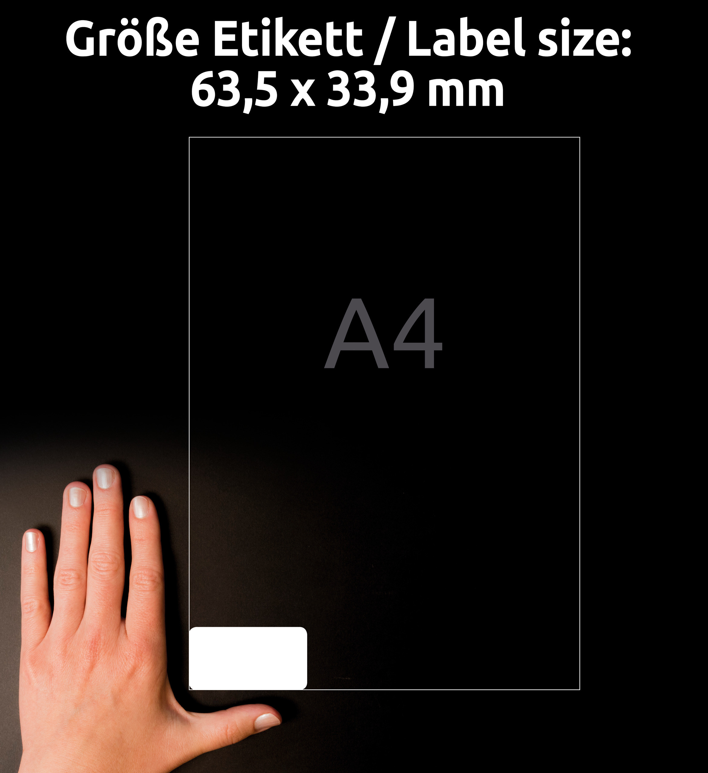 Etikett Avery Polyester 63,5X33,9 (480 stk)
