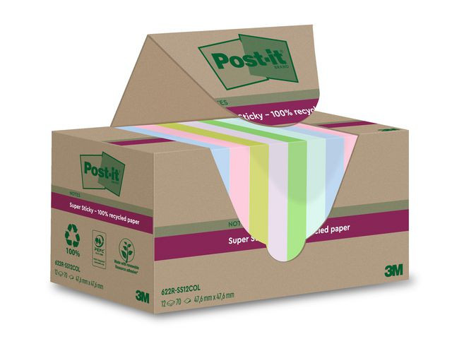 BildeNotatblokk Post-It Ssn48X48 Resi Ass (12 stk)