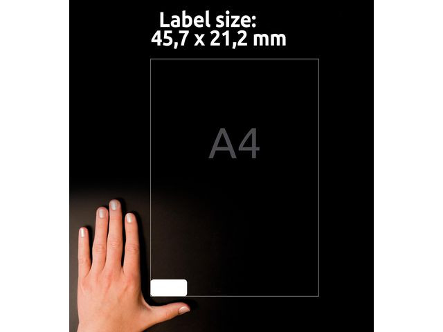 Etikett Avery Polyester 45,7X21,2Mm (960 stk)
