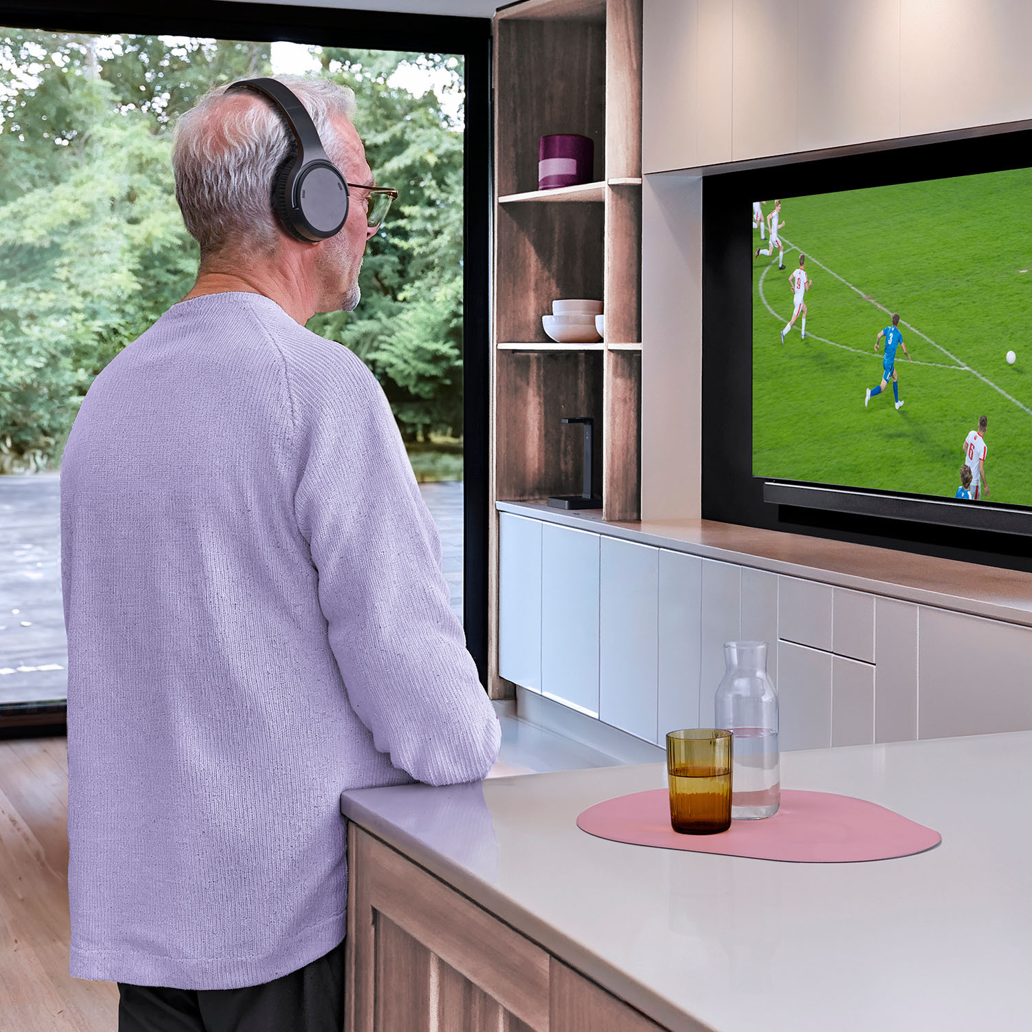 HAMA TV Headphone Over-Ear 2,4Ghz Wireless Black