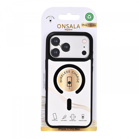 ONSALA Back Bumper Clear Case MagSerie iPhone 17 Pro Max Clear Case Black