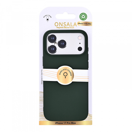 ONSALA Back Sil Touch Recycled MagSerie iPhone 17 Pro Max Olive Green
