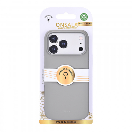 ONSALA Back Sil Touch Recycled MagSerie iPhone 17 Pro Max Concrete