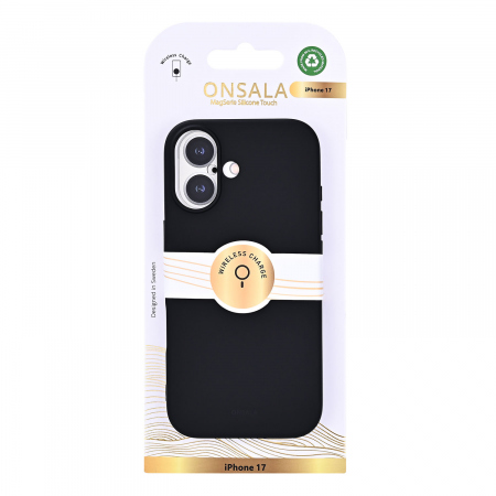 ONSALA Back Sil Touch Recycled MagSerie iPhone 17 Black