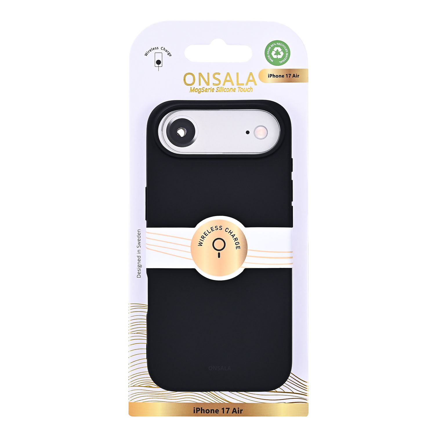 ONSALA Back Sil Touch Recycled MagSerie iPhone Air Black