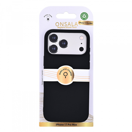 ONSALA Back Sil Touch Recycled MagSerie iPhone 17 Pro Max Black