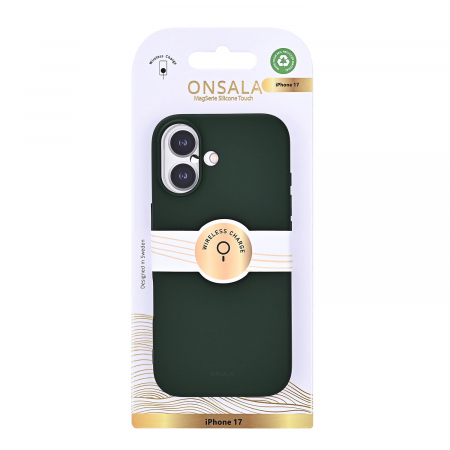 ONSALA Back Sil Touch Recycled MagSerie iPhone 17 Olive Green