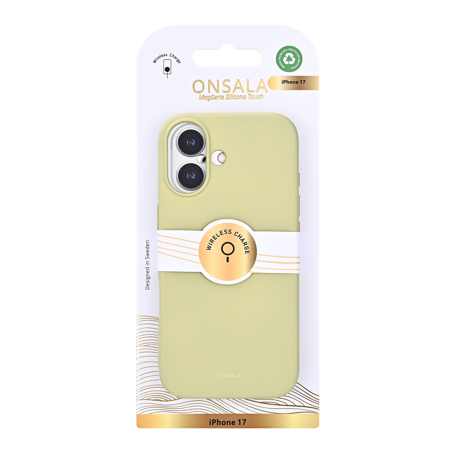 ONSALA Back Sil Touch Recycled MagSerie iPhone 17 Lime