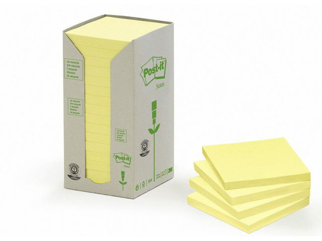 Notatblokk Post-It 76X76 Resirk Cy (16 stk)