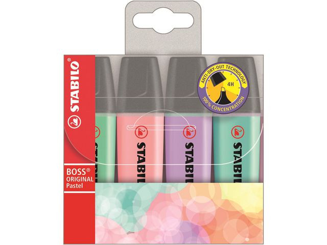 BildeTekstmarker Stabilo Boss Pastel (4 stk)
