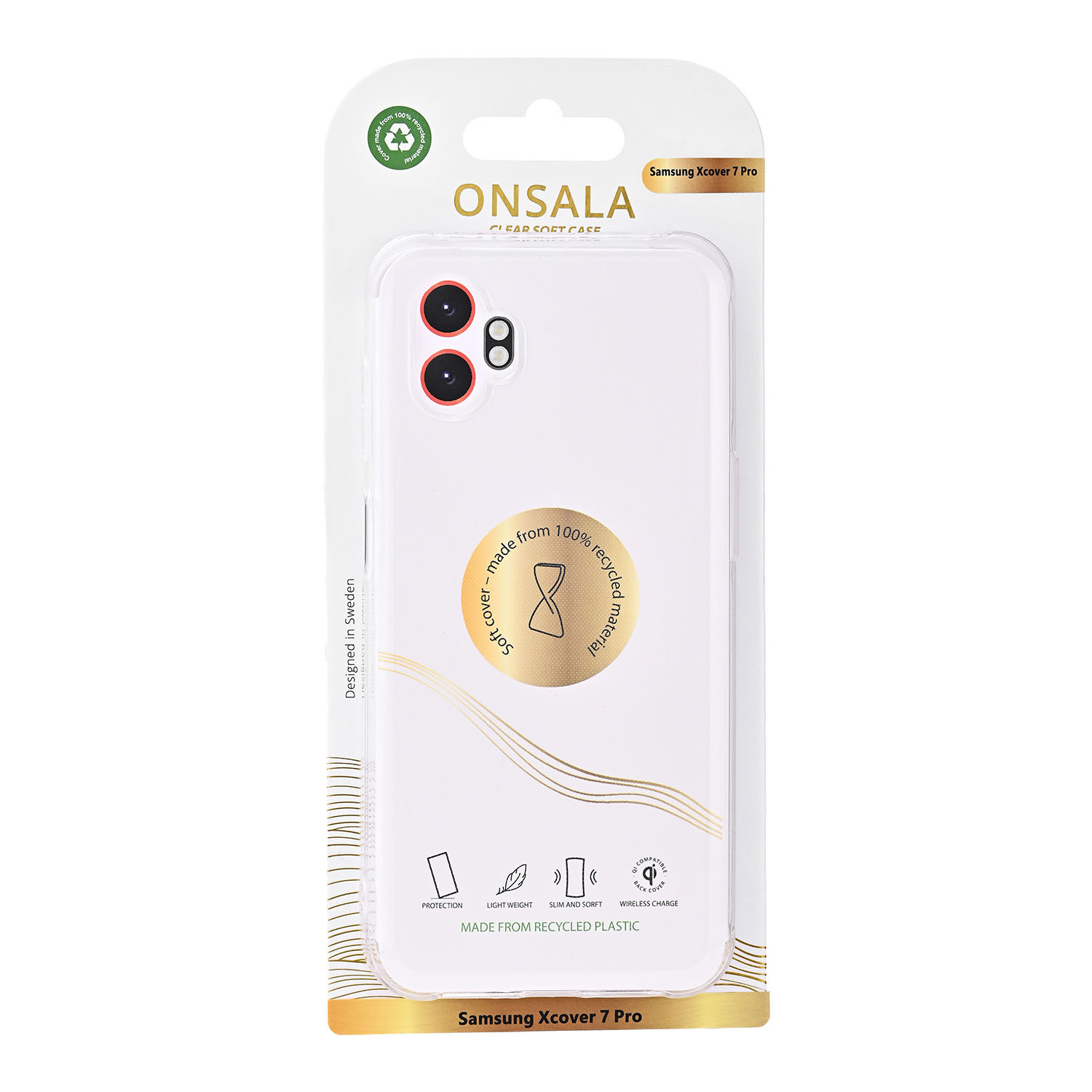 ONSALA Back Recycled Clear Case TPU Samsung Xcover 7 Pro Clear