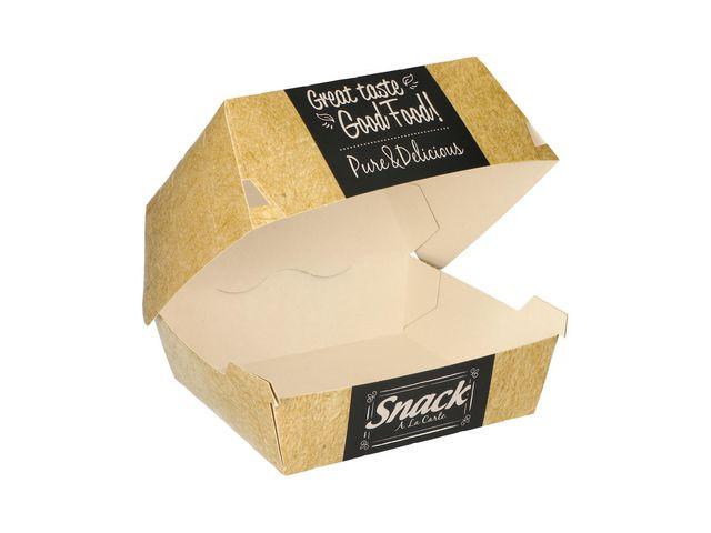 BildeHamburgerboks Pure Papp 11,5X11X7Cm (50 stk)