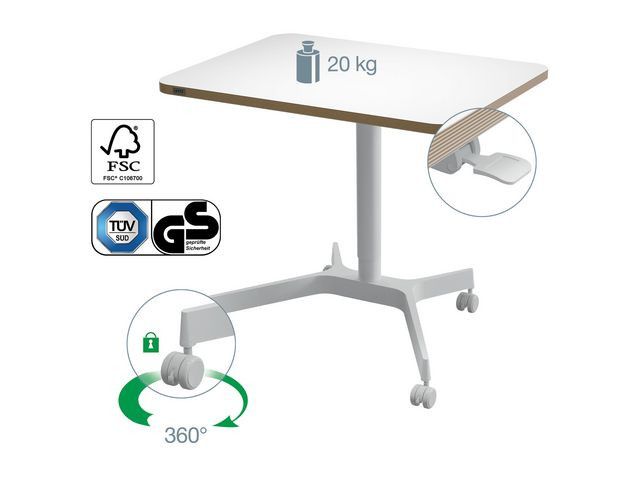 Skrivebord Leitz Hev/Senk Hvit