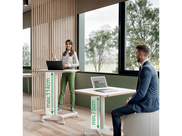 Skrivebord Leitz Hev/Senk Hvit