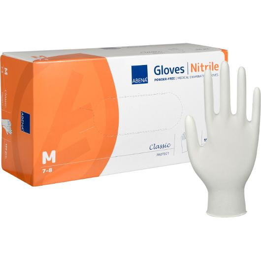 BildeHanske Abena C.p Nitril U/P M Hvit (150 stk)