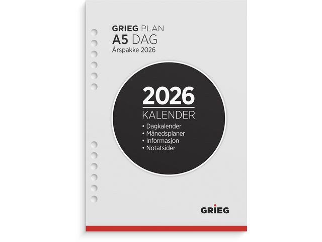 BildeÅrspakke Grieg A5 2026 Dag