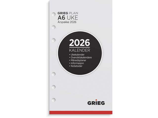 BildeÅrspakke Grieg A6 2026 Uke