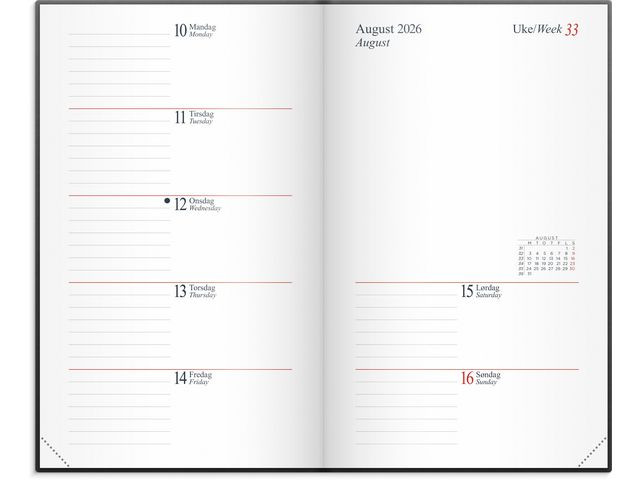 Lommekal. Grieg Maxi 2026 Imitert Grå