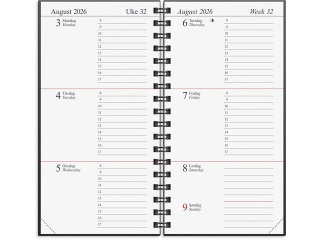 Lommekal Grieg Memo 2026 Kartong Sort