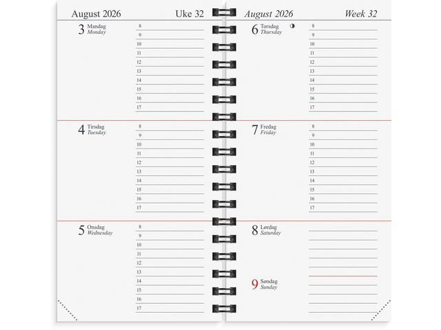 Lommekalender Grieg Memo 2026 Refill