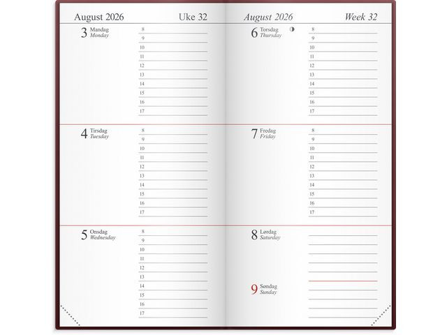 Lommekalender Grieg Memo 2026 Plast Burg