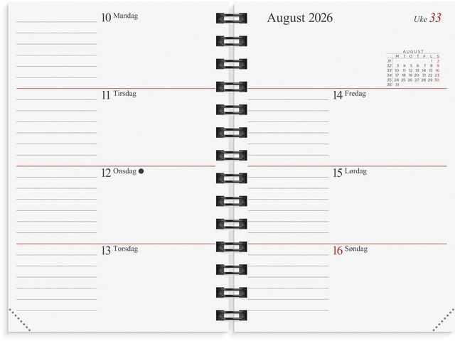 Lommekal Grieg Gemini 2026 Refill