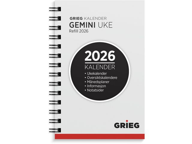 BildeLommekal Grieg Gemini 2026 Refill