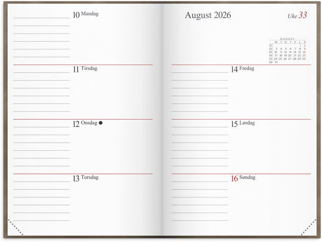 Lommekal Grieg Gemini 2026 Colore Brun