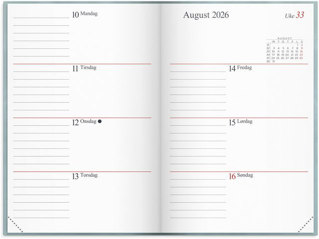 Lommekal Grieg Gemini 2026 Colore Blå