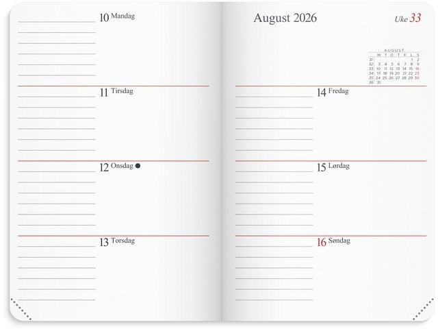 Lommekal Grieg Gemini 2026 Lite Sort