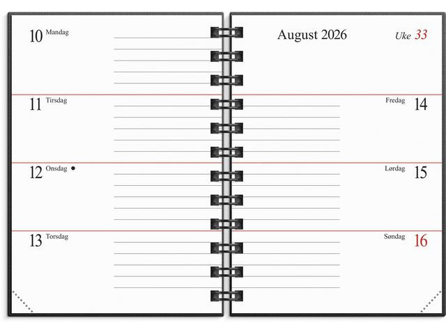 Lommekal. Grieg Mini 2026 Kartong Sort