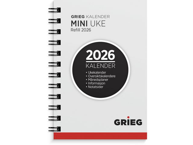 BildeLommekalender Grieg Mini 2026 Refill