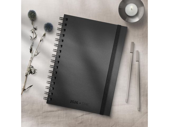 Dagbok Grieg Time A5 Spiral 2026 Sort