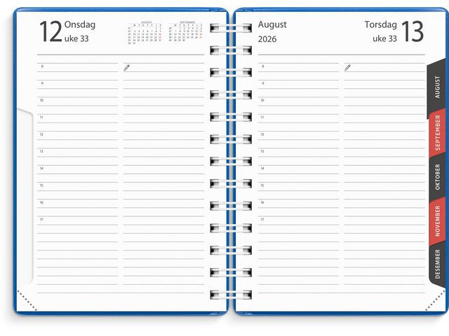 Dagbok Grieg Libra Spiral Plast 2026 Blå