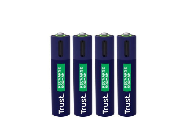 Batteri Trust Usb-C Oppladbare Aaa (4 stk)