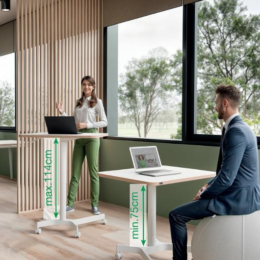 Skrivebord Leitz Hev/Senk Hvit