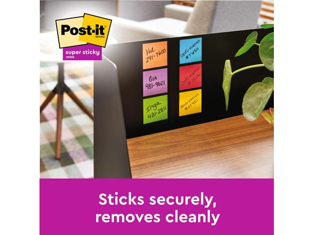 Notatblokk Post-It Ssn48X48 Resi Ass (3 stk/pk, 12 pakker)