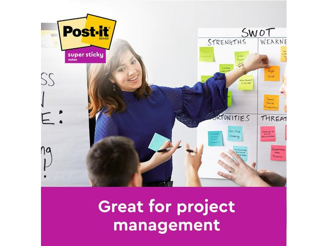 Notatblokk Post-It Ssn48X48 Resi Ass (3 stk/pk, 12 pakker)