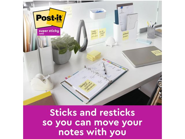 Notatblokk Post-It Ssn48X48 Resi Gul (3 stk/pk, 12 pakker)