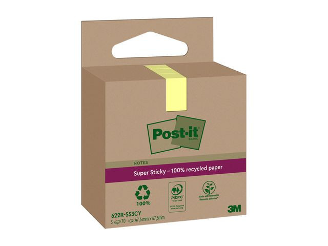 BildeNotatblokk Post-It Ssn48X48 Resi Gul (3 stk/pk, 12 pakker)